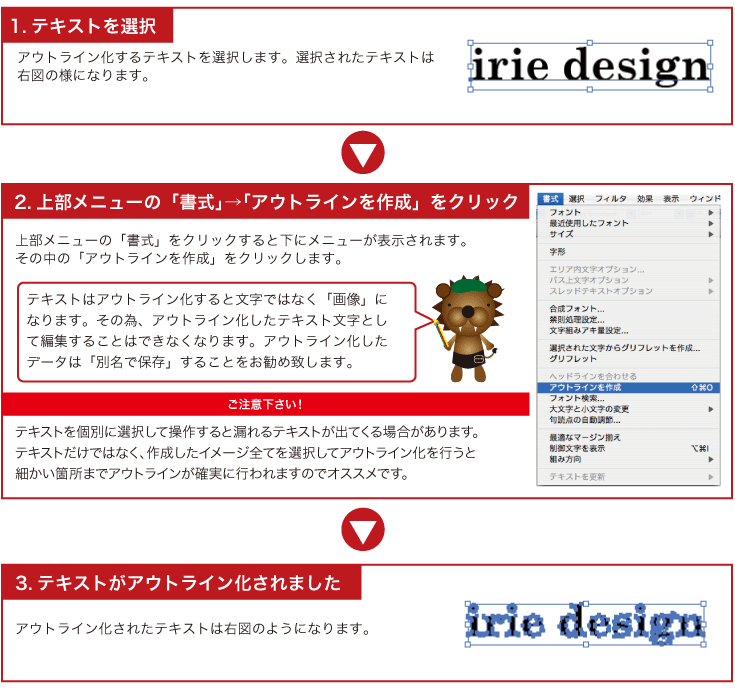 アウトライン化について