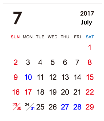 5月カレンダー