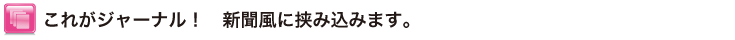 これがジャーナル。新聞風に挟み込みます。