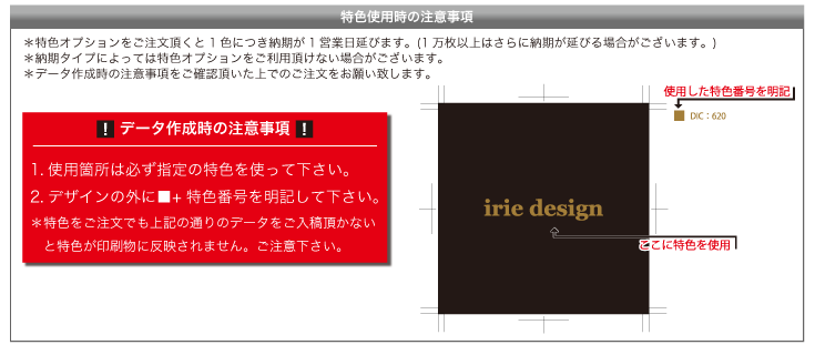 特色指定のデータ作成方法