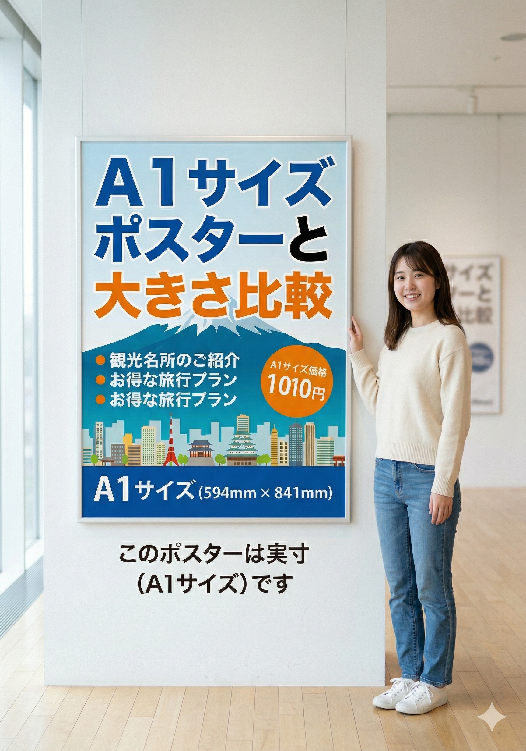 A1サイズのポスターが壁に掲示された写真