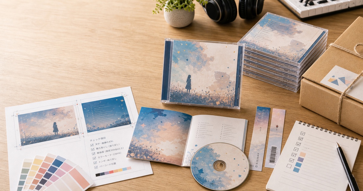 CDジャケット印刷とパッケージ仕様が伝わる印刷サンプル写真