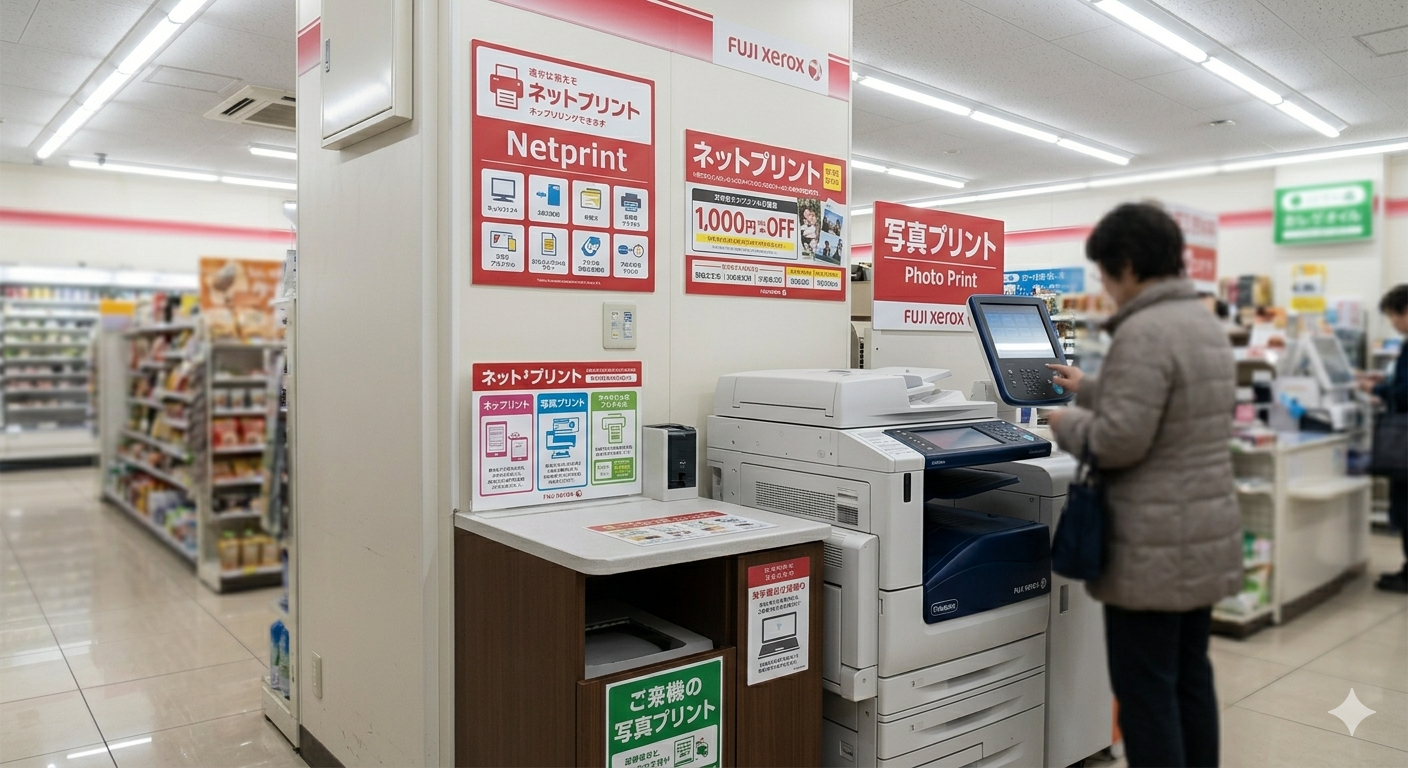 コンビニのマルチコピー機（Fuji Xerox ネットプリント対応）