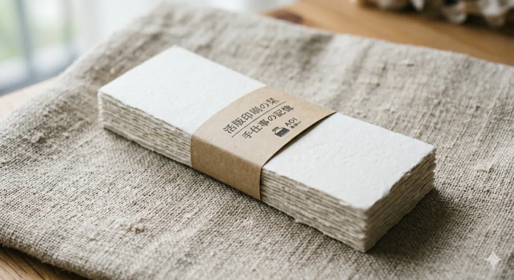 小ロット印刷のサンプルを確認する手元