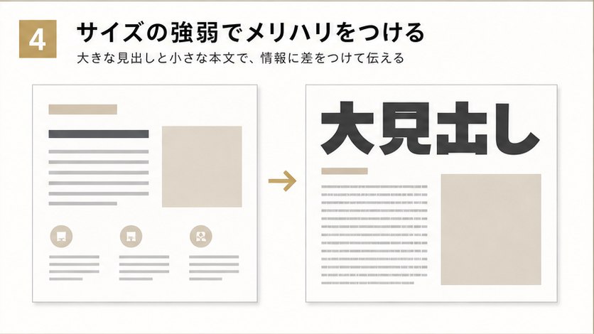 ジャンプ率で大小コントラストを作る例