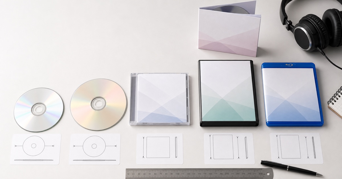 CD・DVD・Blu-rayとケースサイズの比較サンプル