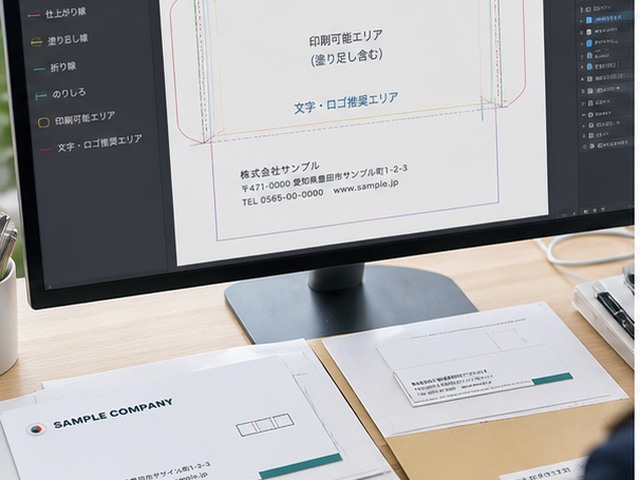Illustratorで封筒テンプレートを開いた画面