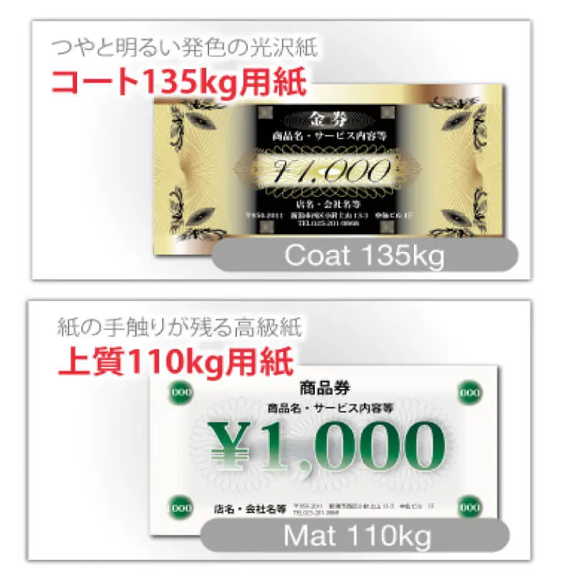 金券・商品券用紙画像