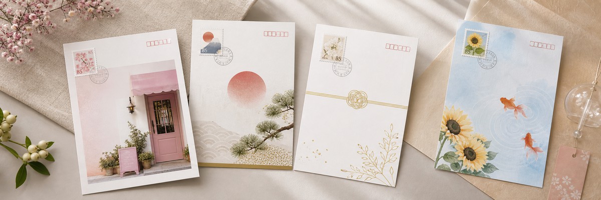 DM・年賀状・結婚式・暑中見舞いのポストカード制作例
